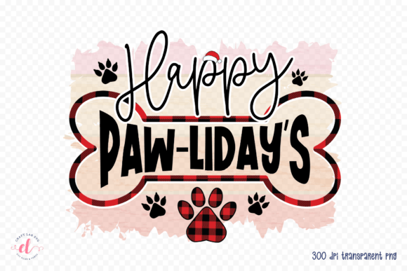 Happy Pawlidays PNG: Christmas Dog Graphics for Crafts