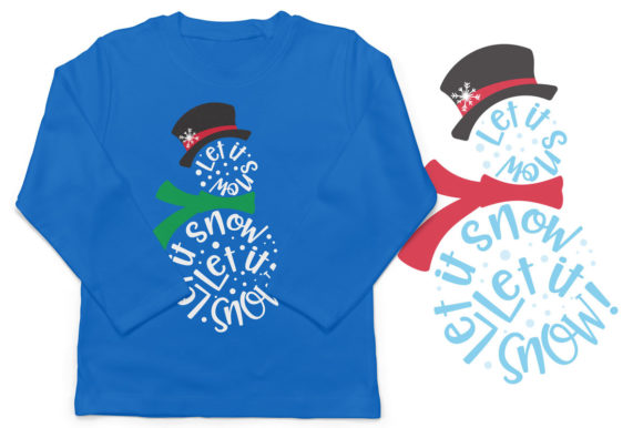 Let It Snow Snowman Graphics for Crafts