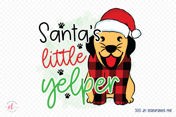 Santa’s Little Yelper: Dog Christmas PNG Graphics for Crafts