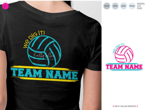 Volleyball Team Graphics for Crafts